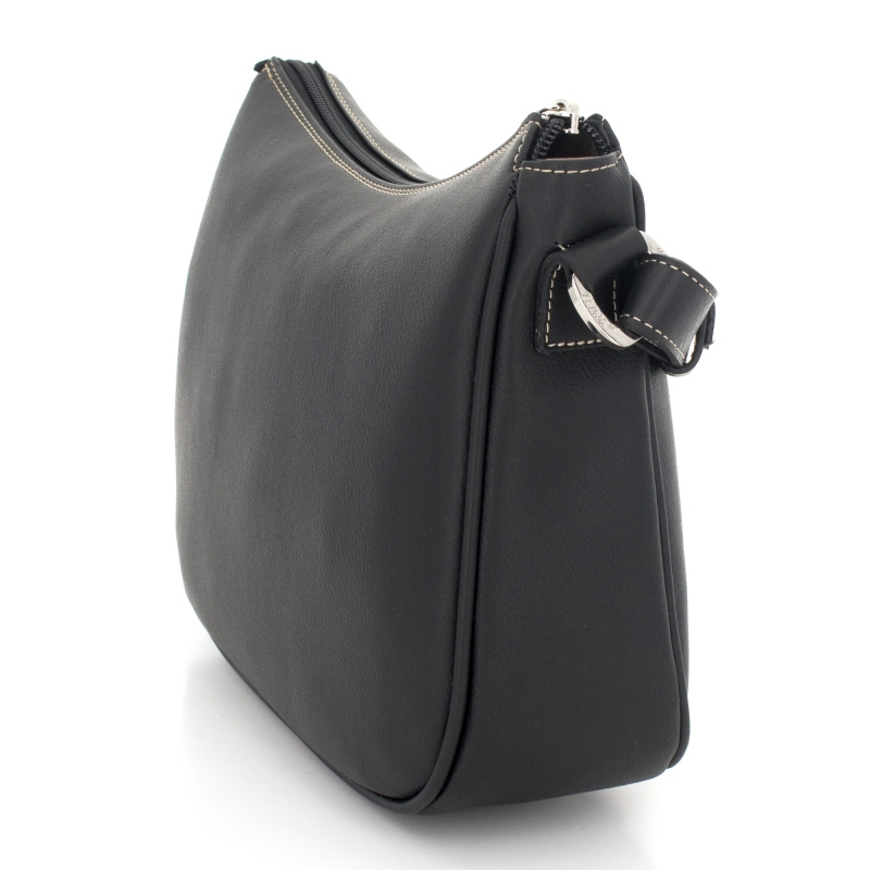 bandolera-negra-mujer-127rmc-1.jpg Bolso Bandolera mujer en lona y piel vacuno color negro Angula EL POTRO - Imagen 1