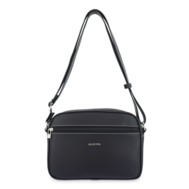 bandolera-negra-mujer-387kxg-1.jpg Bolso Bandolera mujer en lona color negro Angula EL POTRO - Imagen 1