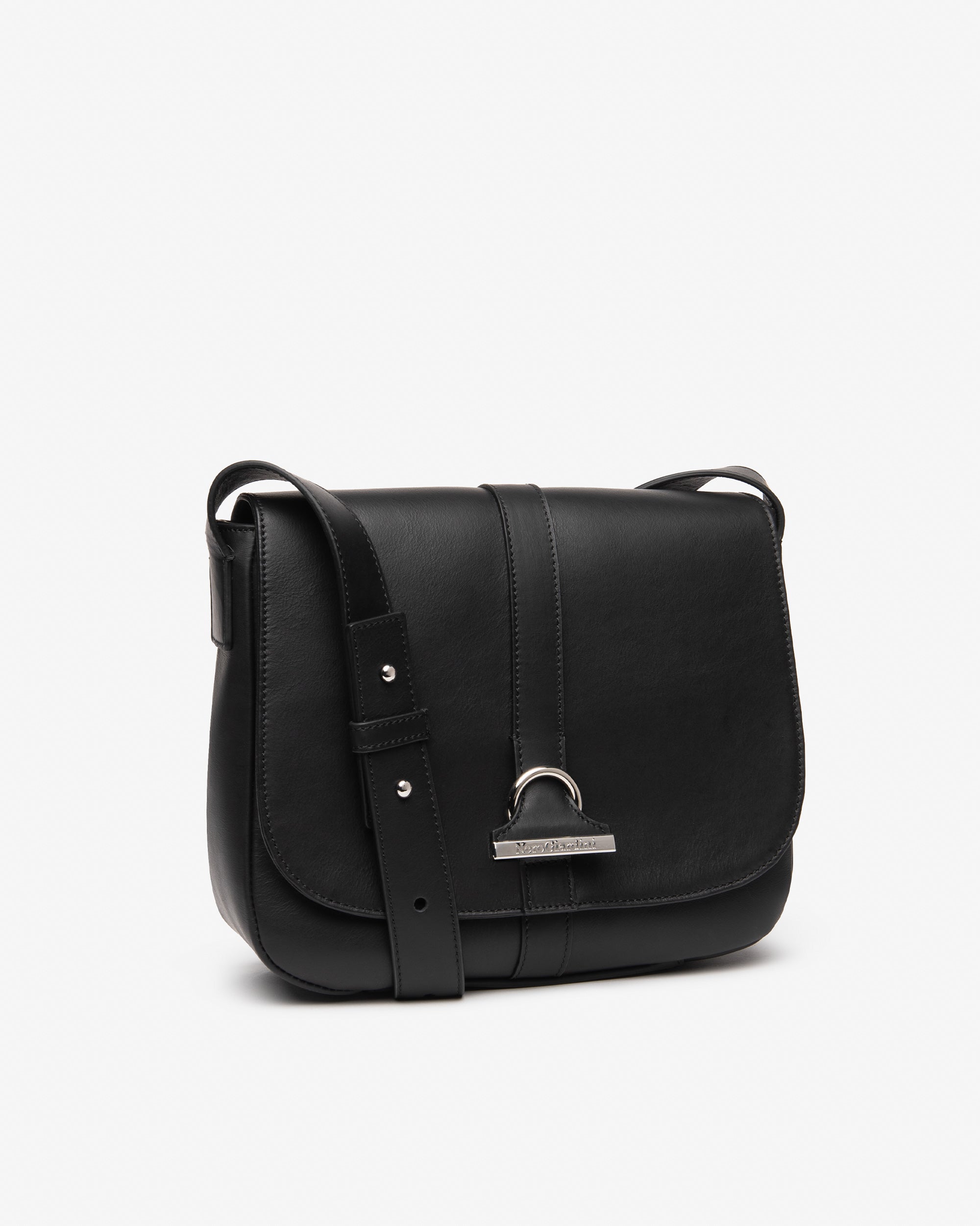 bandolera-negra-mujer-730iny-1.jpg Bolso Bandolera Mujer de Piel Negro Bolsas | NeroGiardini - Imagen 1