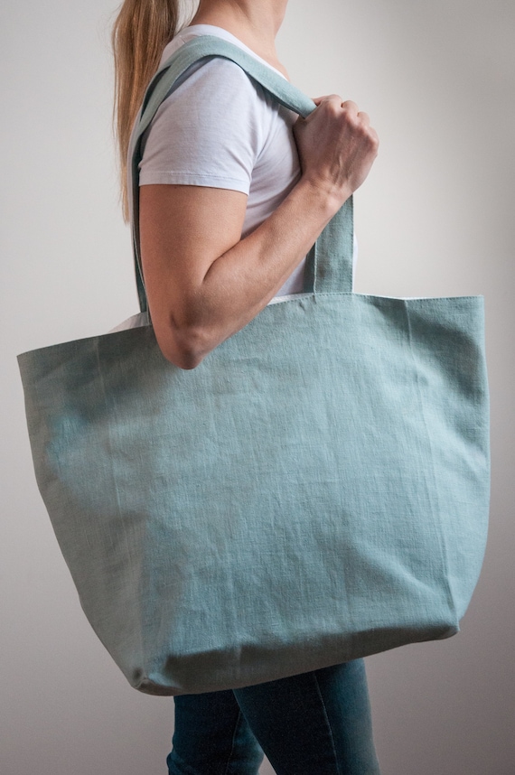bolsa-de-mano-282kbn-1.jpg Bolso tote XXL de lino Tyvek, bolso de playa extragrande verde Etsy España - Imagen 1