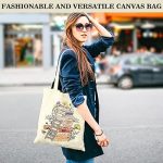 TOPJOWGA Bolsa de Tela, Tela Bolsos Mujer, Saco de Algodón para Pintar, Bolsa Tela Tote Bag, Bolso de Mano Para Mujer, Bolsas Lavable Reutilizable, Bolsa para Trabajo, Viajes, Compras 40x35cm (A) :