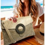 BOLSOS PIEL BEIGE PIEDRA CARTERAS PARA DIA Y NOCHE | BOLSOS MUJER
