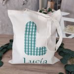 Bolsa tote bag Inicial Vichy Verde