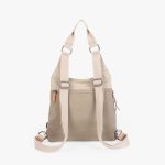 Bolso Mochila bicolor bolsillo exterior beige