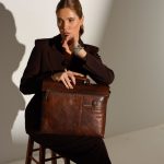 Bolso para portátil/maletín de cuero marrón para mujer: From Here to Eternity