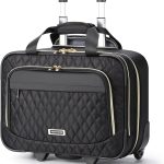 Ponhog Maletin con Ruedas Portatil 15,6 Pulgadas para Mujer, Impermeable Laptoptasche mit Rollen para Negocios, Viajes, Escuela, Negro