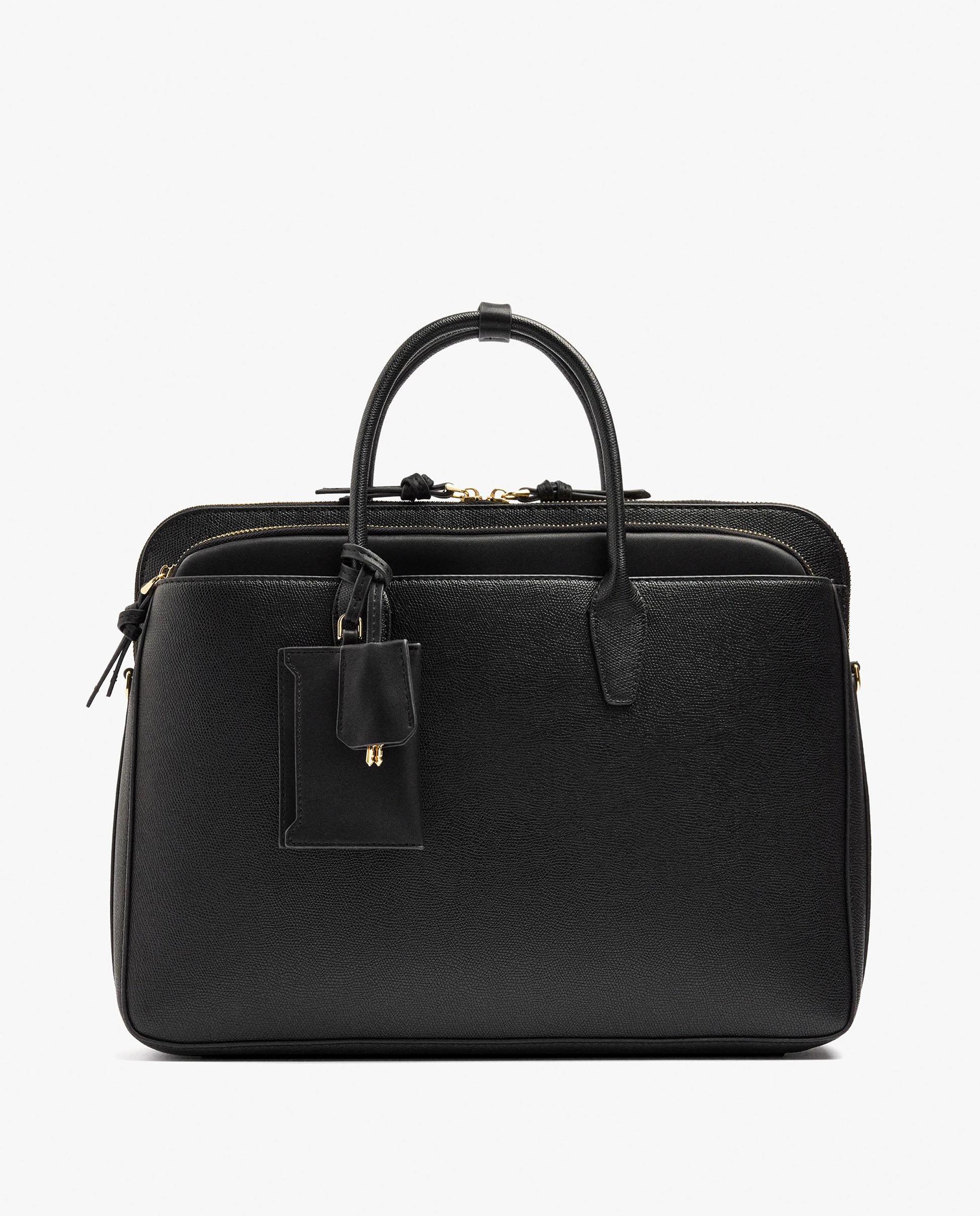maletin-mujer-909mis-1.jpg Portadocumentos de mujer convertible a bandolera con neceser extraíble y varios compartimentos en liso Negro Parfois - Imagen 1