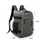 RAYKONG Mochila Cabina Ryanair 40x20x25cm (20L) | Mochila Viaje Avion Impermeable | Equipaje de mano Gris