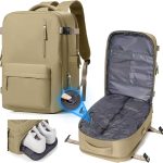 suradar Mochila al Vacío Viaje con Bomba Integrada, Mochilas Cabina Avion 40x20x30 Ryanair Wizzair Eurowings Vueling Equipaje de Mano 40x30x20 Mochila ...