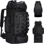LibSkyln Mochila de senderismo de 70L/100L, mochila grande de camping con cubierta para lluvia, mochila táctica militar Waterptoof, Negro , L, Viajes : Amazon.es: Deportes y aire libre