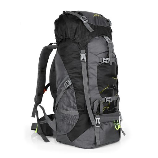 mochila-70-litros-635zgl-1.jpg Mochila De Senderismo Para Viajes Montañismo Escalada Camping Trekking 70l Macuto Impermeable Negro. - Imagen 1