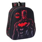 Safta Batman Mochila 3D Asa de Mano Portabotellas Lateral 27x33x10cm Color Negro
