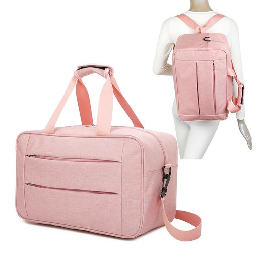 mochila-cabina-40x20x25-130wje-1.jpg Bolsa De Cabina Convertible En Mochila 40x20x25cm 20l Rosa - Imagen 1