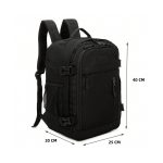 RAYKONG Mochila Cabina Ryanair 40x20x25cm (20L) | Mochila Viaje Avion Impermeable | Equipaje de mano Negro