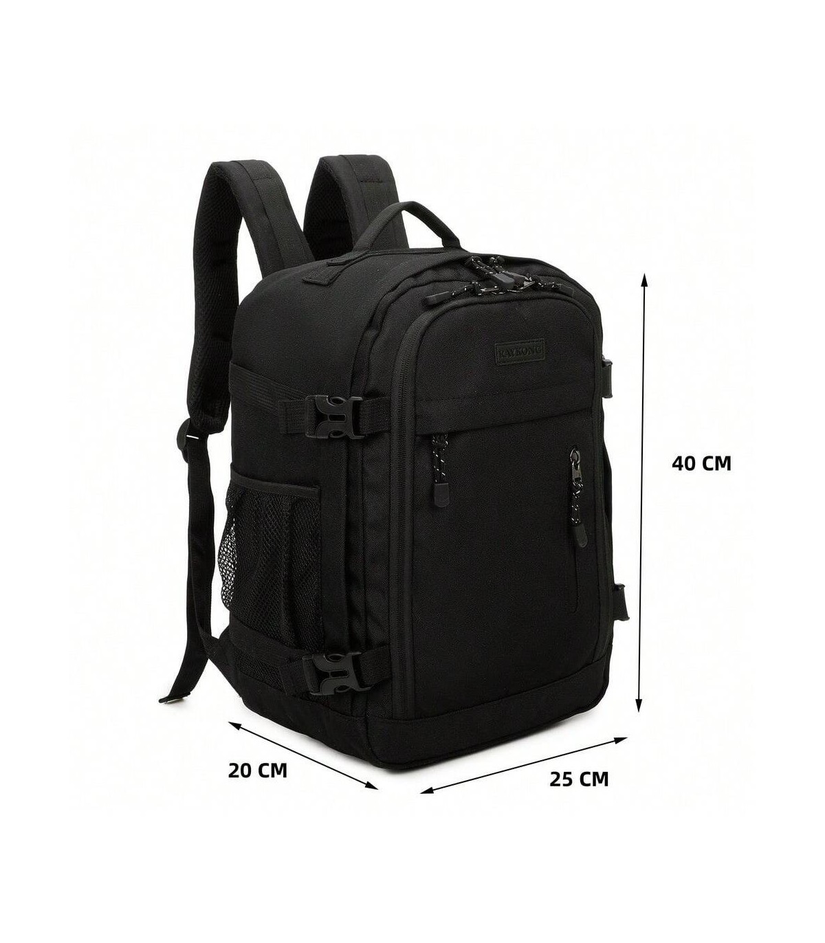 mochila-cabina-40x20x25-944ajr-1.jpg RAYKONG Mochila Cabina Ryanair 40x20x25cm (20L) | Mochila Viaje Avion Impermeable | Equipaje de mano Negro - Imagen 1