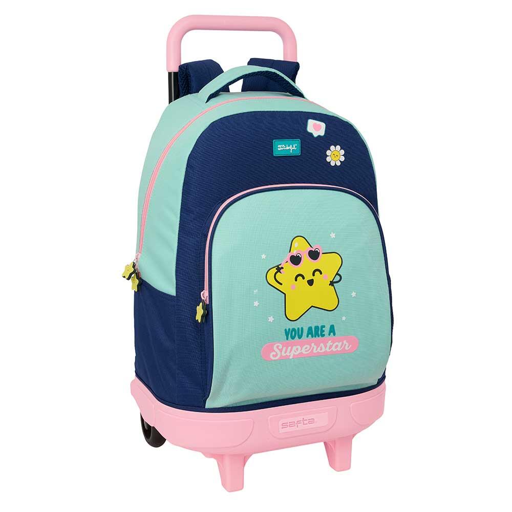 mochila-con-ruedas-para-ninas-722zmo.jpg Mochila Escolar Infantil Mr. Wonderful con Ruedas y Portabotellas Azul | Decathlon - Imagen 1