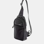 Mochila cruzada de una asa de nylon de hombre Negro Privata