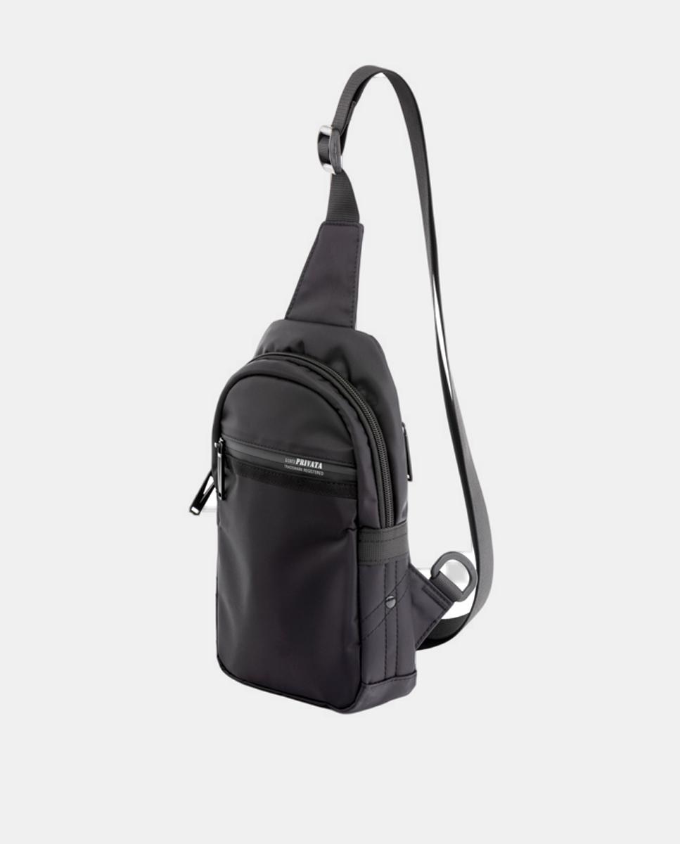 mochila-cruzada-hombre-936huf-1.jpg Mochila cruzada de una asa de nylon de hombre Negro Privata - Imagen 1