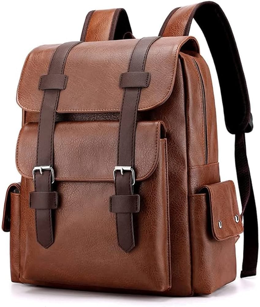 mochila-cuero-827tkm-1.jpg Leather Backpack PU Leather Backpacks 15.6 Inch Retro Leather Laptop Backpacks Classic Style Backpack Office Travel Casual Daily Use : Amazon.es: Computers - Imagen 1