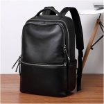 Mochila de Cuero Negra Zip 15"Mochila Escolar Mochila de Viaje de Hombre Gran Capacidad (Color : Svart, tamaño : 15 Inches) : Amazon.es: Moda