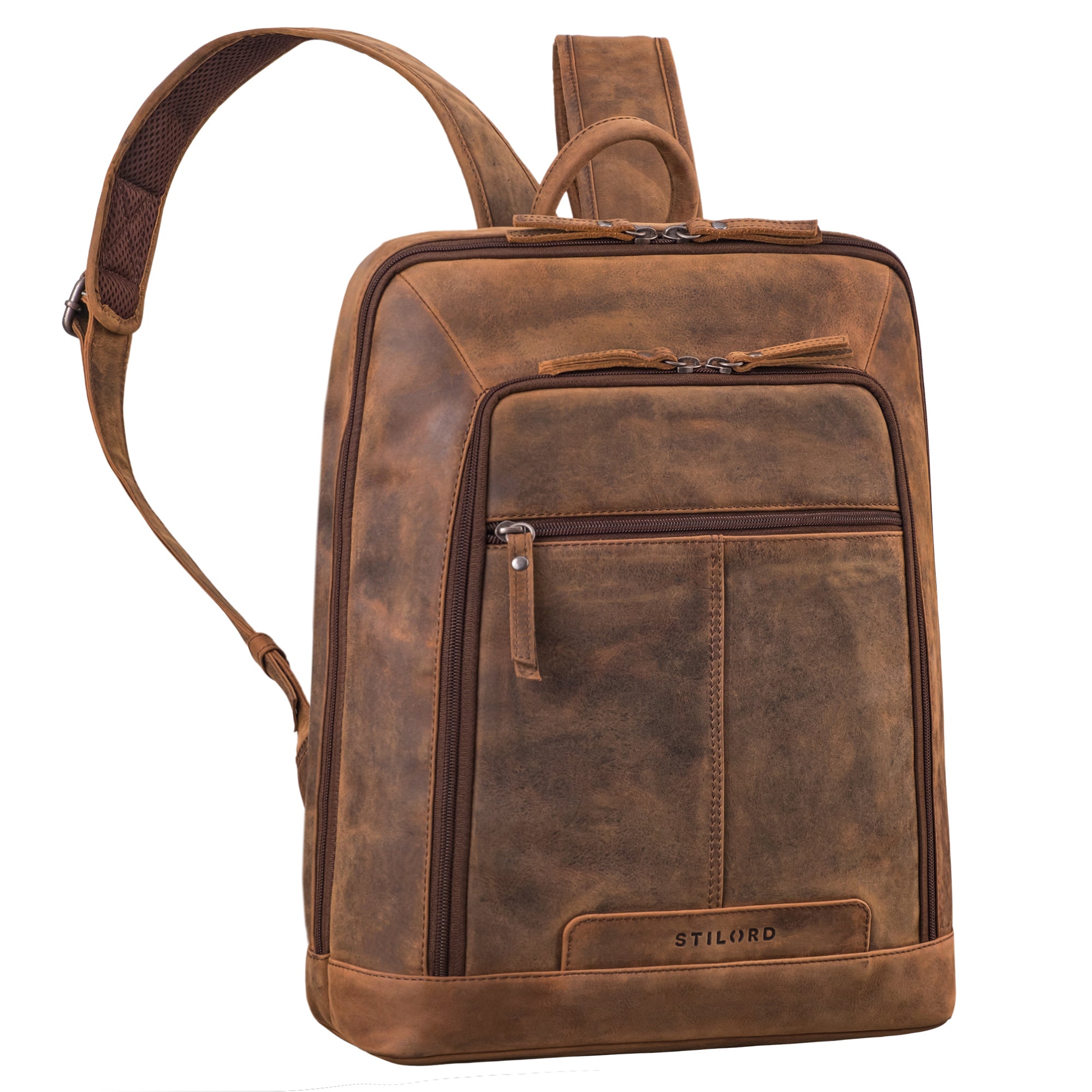mochila-cuero-hombre-257qch-1.jpg Giulio" Elegante Mochila Cuero Hombre para Ordenador Portatil 15,6 – STILORD - Imagen 1