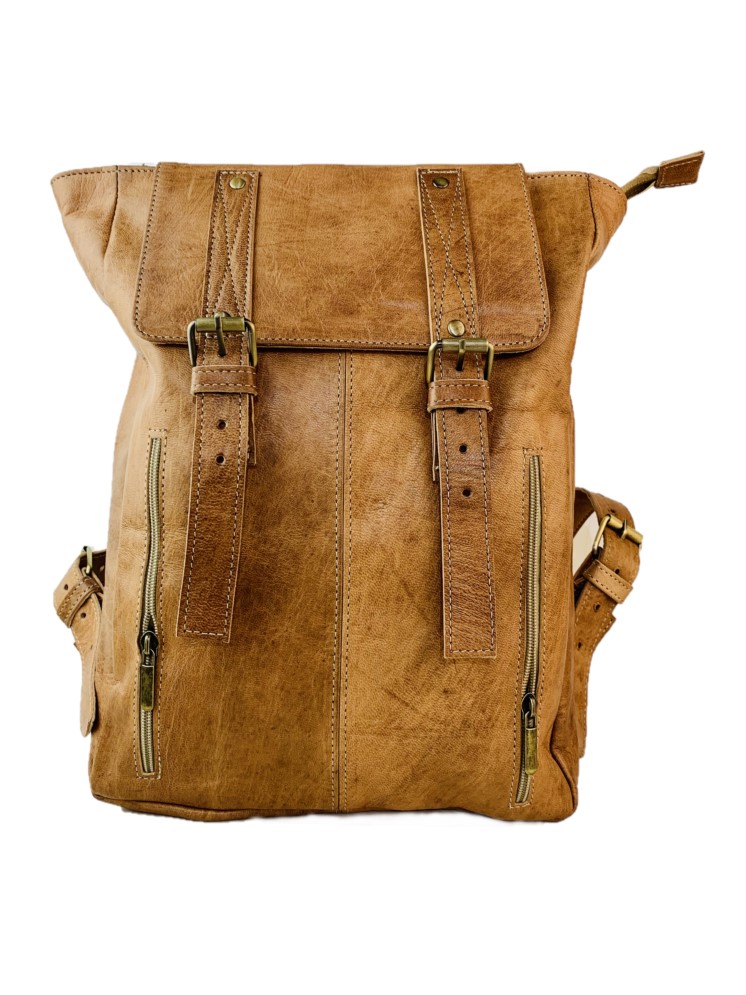 mochila-cuero-hombre-860bgf-1.jpg Mochila de cuero para hombre diseño vintage camel Jones - Imagen 1