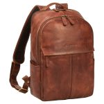 "Marino" Mochila Cuero Genuino Hombre y Mujer Mediano 13 14 Pulgadas Mochila Portátil brandy coñac
