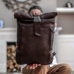 Mochila de cuero para hombre con forro de sarga. Mochila enrollable para hombre. * mochila para hombre Etsy España