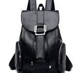 JOJOJ Mochila for mujer, mochila de cuero suave de calidad for mujer, mochilas escolares for adolescentes, mochila de viaje, mochilas(Black) : Amazon.es: Moda