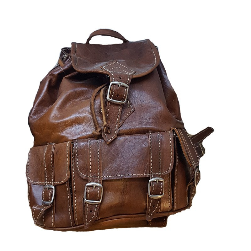 mochila-cuero-mujer-614ufr-1.jpg Mochila clásica de cuero fino para viaje y diario. - Imagen 1