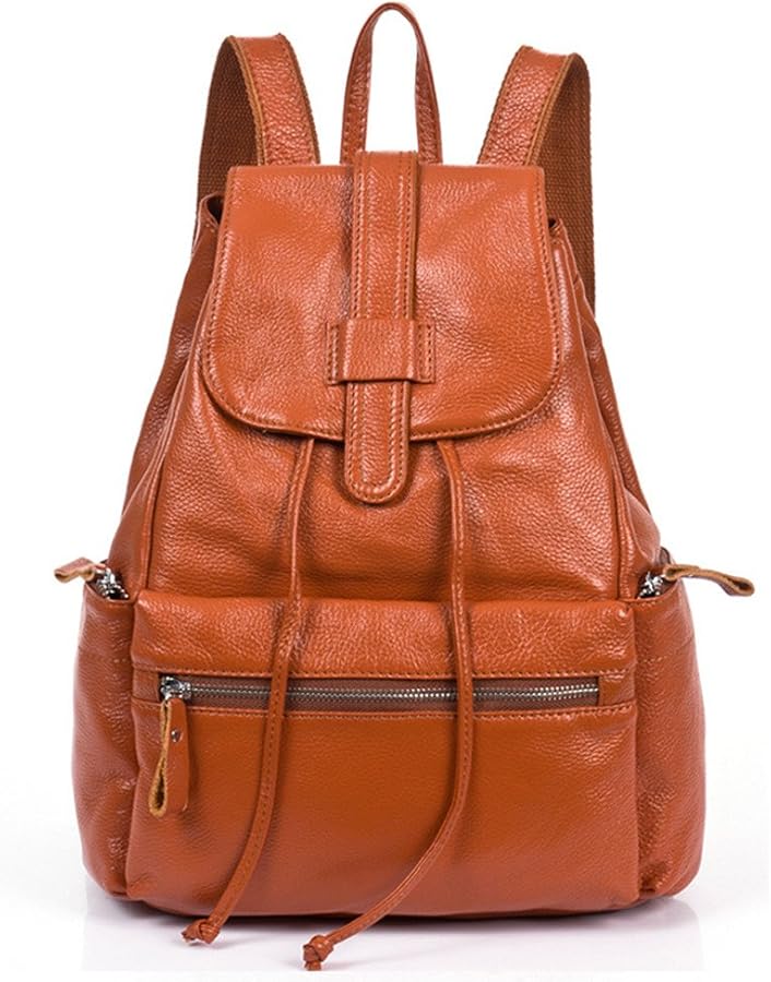 mochila-cuero-mujer-654hiq-1.jpg DRF Mochila Cuero Mujeres con Cordones Clásico Formato A4 BG121 (Marrón) : Amazon.es: Moda - Imagen 1