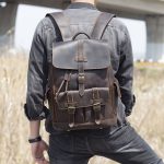 mochila cuero retro hombre Temu Spain