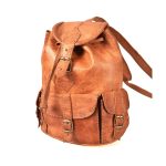 Mochila Cuero Artesanal 4 Compartimentos Modelo Beldi