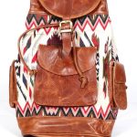 Mochila de Cuero con Telas étnicas MOVN05