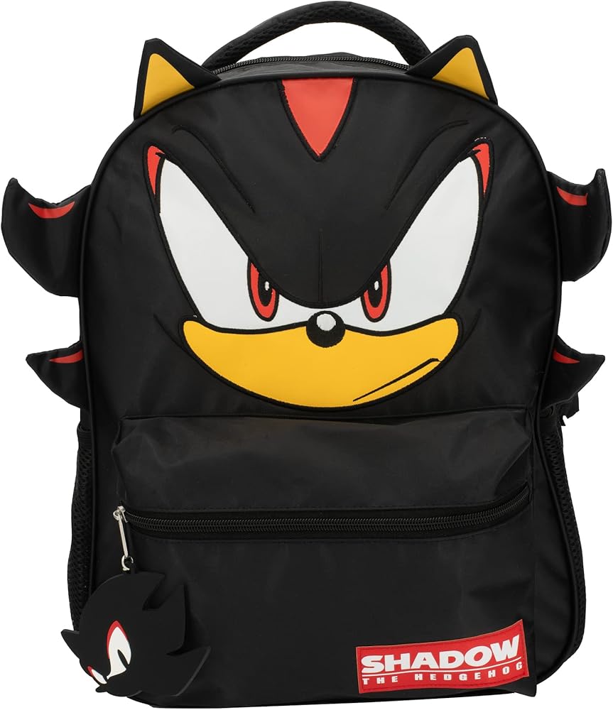 mochila-de-sonic-722agf-1.jpg AI ACCESSORY INNOVATIONS Mochila Sonic para niños y niñas, con correas ajustables para los hombros y espalda acolchada, 16 pulgadas, Black, 16in ... - Imagen 1