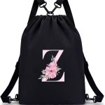 A Z BAG Bolsa personalizada con cordón inicial para mujer, 4 en 1, convertible, para natación, gimnasio, (mochila/bandolera/hombro/bolso), mochila ...