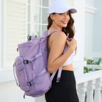 Bolsa de Gimnasio para Mujer, Mochila de Lona Impermeable con Compartimento para Zapatos, Mochila de Transporte para Viajes, Yoga, Camping, Black, Deportivo : Amazon.es: Deportes y aire libre