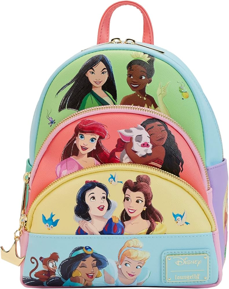 mochila-disney-842puf-1.jpg LOUNGEFLY Disney Princess Mini mochila de triple bolsillo : Amazon.es: Moda - Imagen 1