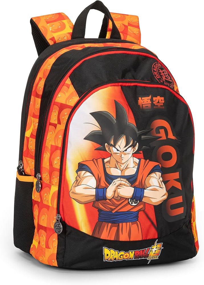 mochila-dragon-ball-701acl-1.jpg Dragon Ball Mochila escolar sin ruedas oficial, Dragon Ball, con 2 amplios espacios centrales, amplio bolsillo frontal, correas ajustables y ... - Imagen 1