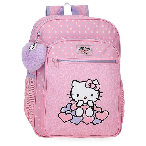 mochila-hello-kitty-158dkg-1.jpg Mochila Escolar Hello Kitty Hearts & Dots 38 Cm - Imagen 1