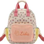 Mochila Niña Personalizada con Nombre Bordado, Mini Mochila Infantil | Diseño de Fresa, 23 x 28 cm, para Niñas de 1 a 5 Años, Guardería, Preescolar y ...