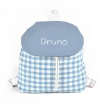 SAQUITOMAGICO Mochila Infantil Personalizada con Nombre | Mochila Bebé para Guardería y Colegio | Mochila Vichy de Algodón con Solapa y Cordón ...