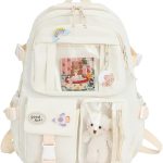 QOCO Kawaii Mochila con distintivos y accesorios, mochila Kawaii Harajuku, mochila escolar para libros, para adolescentes : Amazon.es: Moda