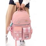 Mochila escolar kawaii para chicas adolescentes mochila de gran capacidad con múltiples bolsillos y un lindo parche para uso diario en la escuela 2026 €44.99