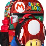 Bioworld Super Mario Mochila con bolsa de almuerzo desmontable de 40,6 cm, juego de 5 piezas : Amazon.es: Moda