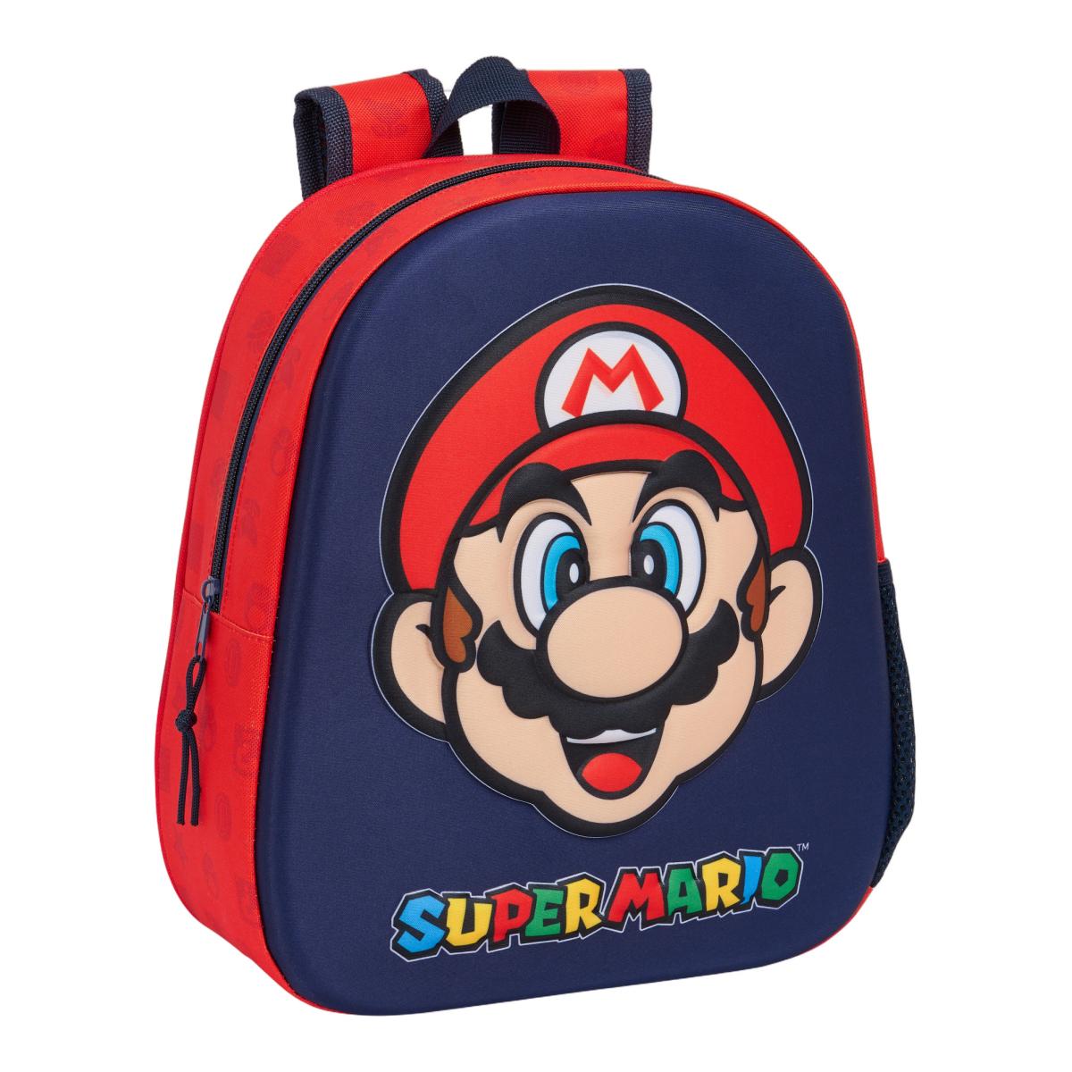 mochila-mario-bros-506rnt-1.jpg Mochila 3D Super Mario Bros Safta azul marino y rojo - Imagen 1