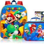 Super Mario Mochila con lonchera – Paquete con mochila de Mario, bolsa de almuerzo de Mario, calcomanías, botella de agua, más | Mochila Super Mario ...