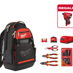 Mochila Milwaukee + Alicates VDE (2uds) + Tijeras + Destornilladores VDE (5uds) + Flexómetro 5m + Nivel + Kit NRG M12 + Atornillador de Impacto M12