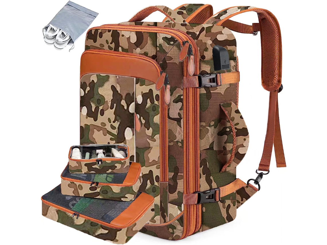 mochila-multifuncional-327qkb-1.jpg Mochila de viaje multifuncional Gertiz, impermeable y expandible con 4 cubos de embalaje/camuflaje | Worten.es - Imagen 1