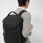 Mochila Mim nailon y piel negra Hombre | Roberto Verino